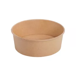 Saladier carton kraft brun 850ml int. PE diam18.4cm H5cm